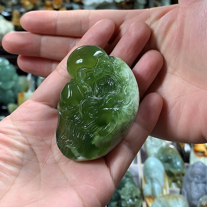 岫玉手把件未镶嵌鹰**鹀