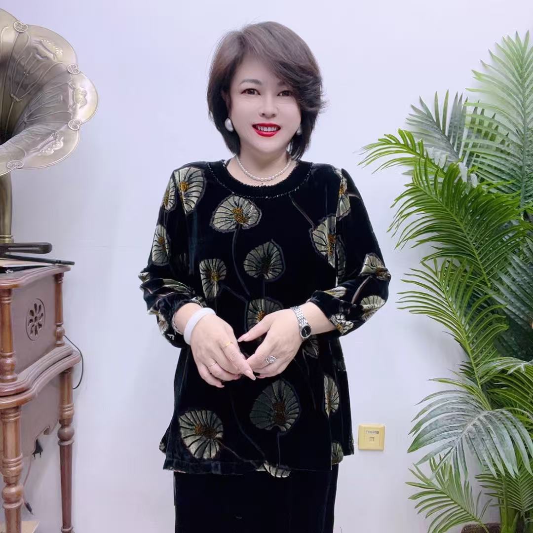桑蚕丝植绒小衫10A21023