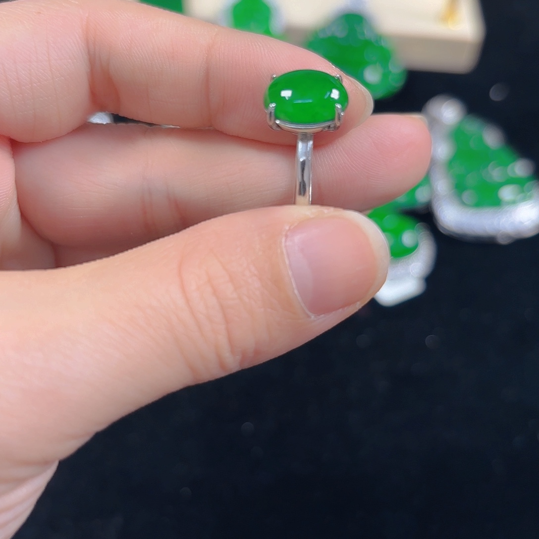 翡翠银S925镶嵌吊坠(不含链)