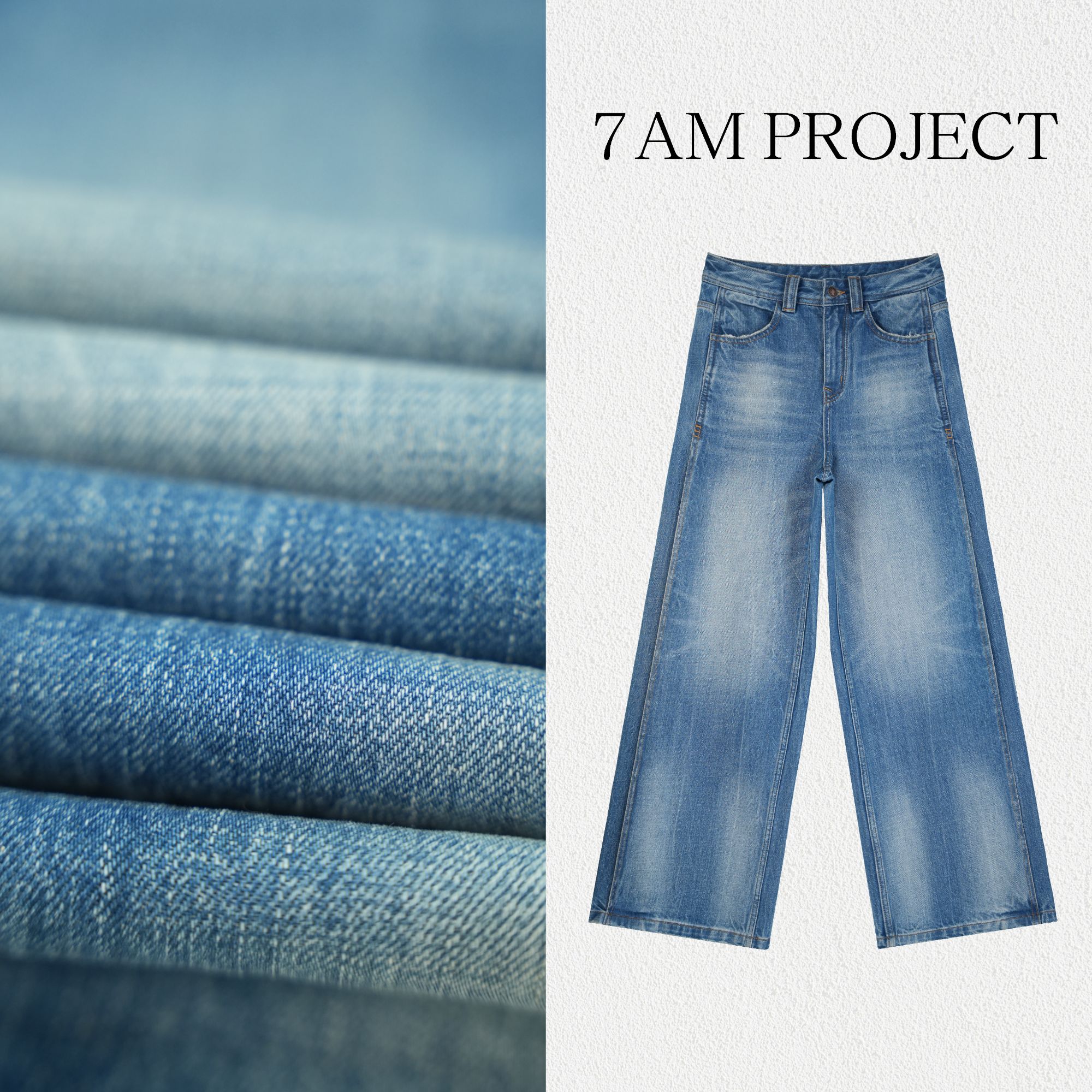 郑郑好【解构丹宁】秋季设计款宽松百搭潮流阔腿裤女