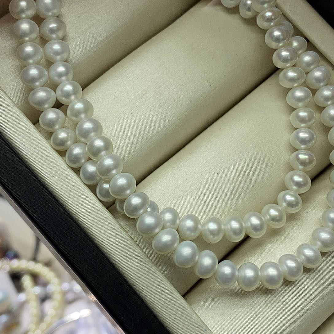 淡水珍珠耳钉银S925镶嵌