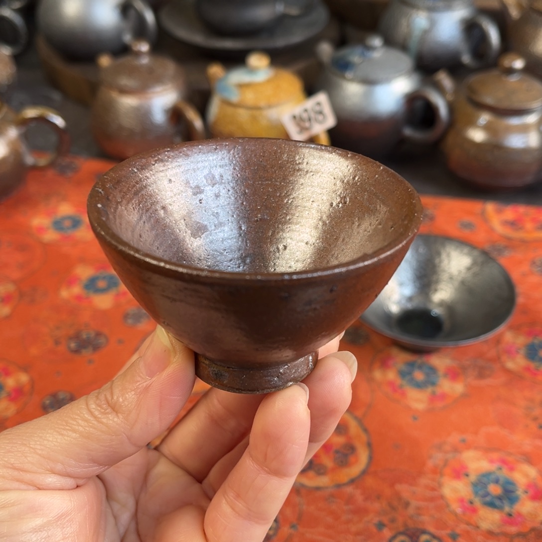 柴烧茶器主人杯杯柴烧