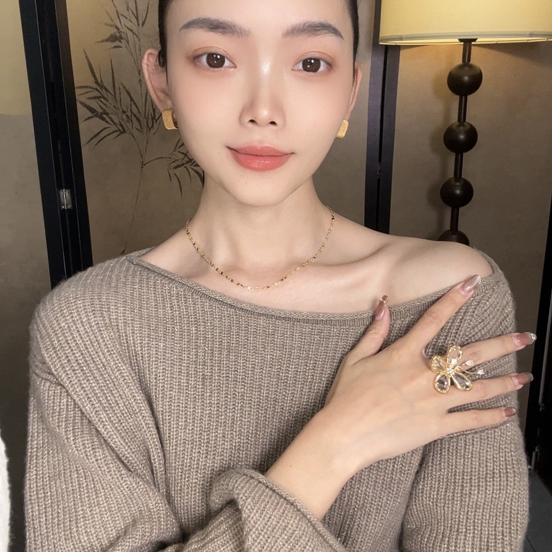 链子925银 壹嘉925银项链法式简约全角度闪亮项链叠戴锁骨链YJ207