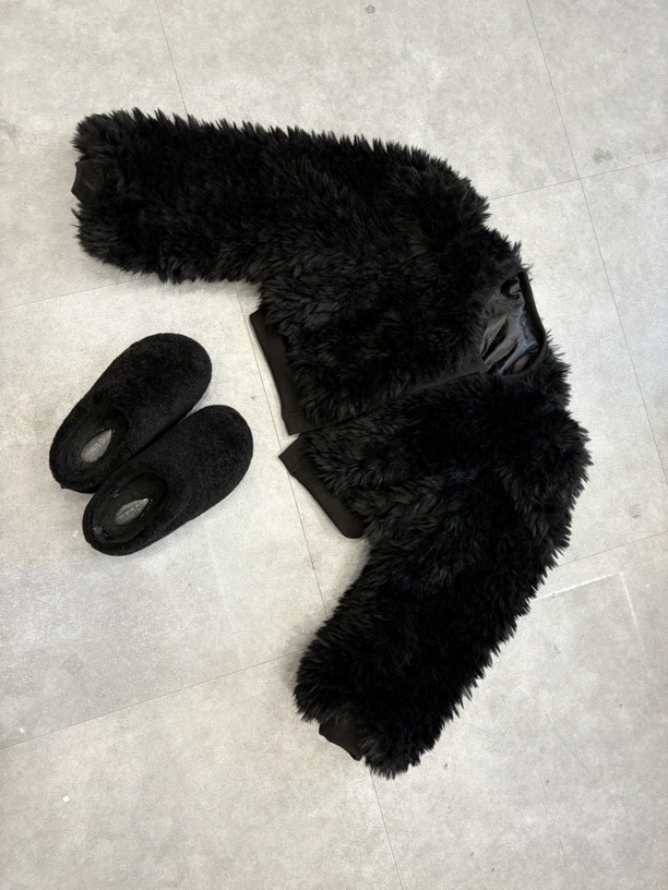 漂亮家「韩妹街头」甜美洋气网红款短款加棉毛毛外套