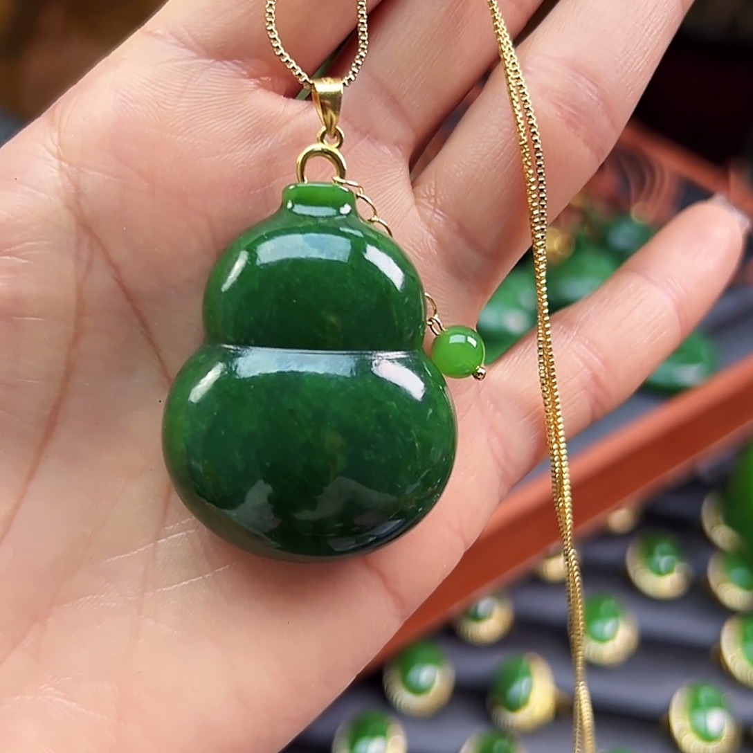 和田玉（碧玉）银S925镶嵌颈饰