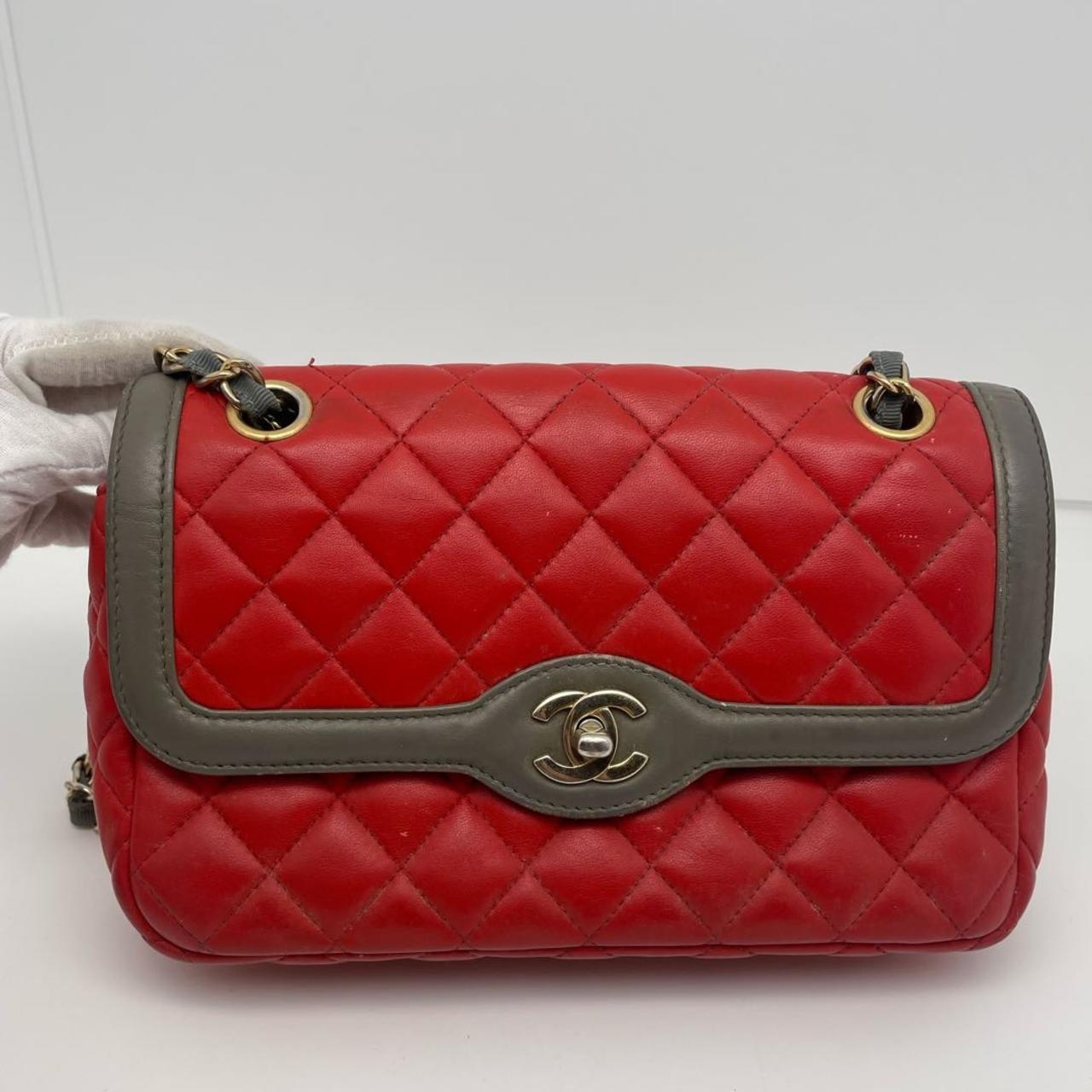 90新 Chanel/香奈儿 大吉中古/Chanel香奈儿拼色戴妃cf单肩包