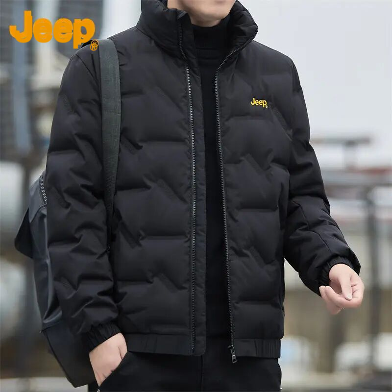 Jeep吉普吉普羽绒服男春季短款休闲立领外套男士潮牌保暖衣