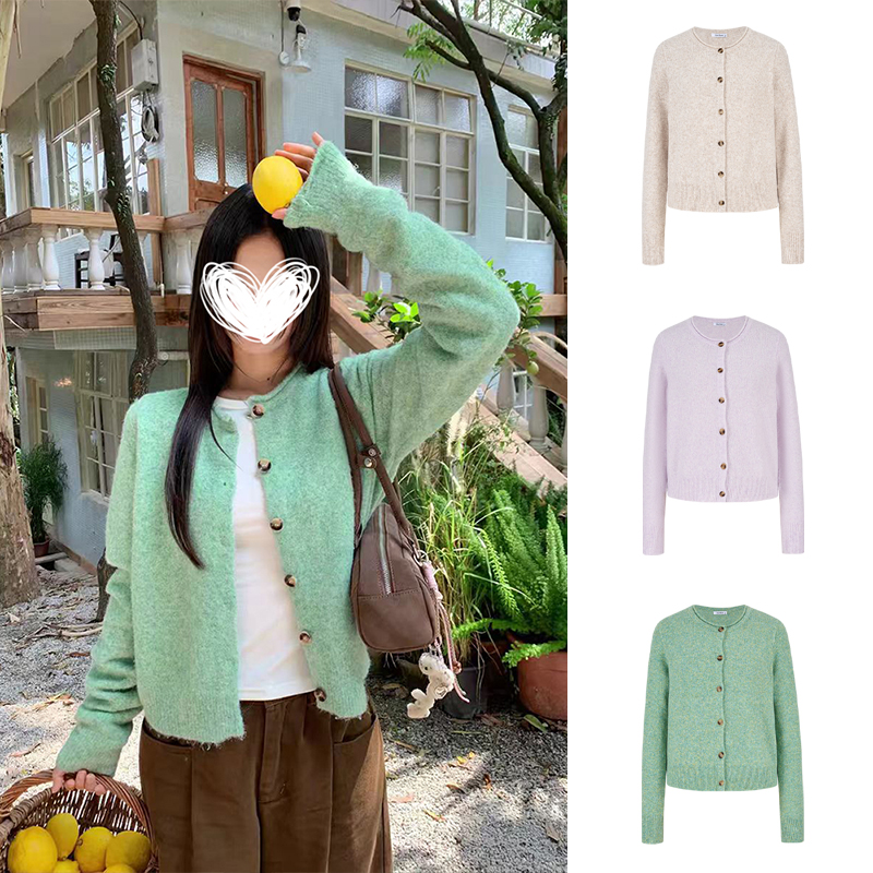 Moses Queen/魔西女王百搭修身显瘦针织衫女休闲简约气质上衣外套