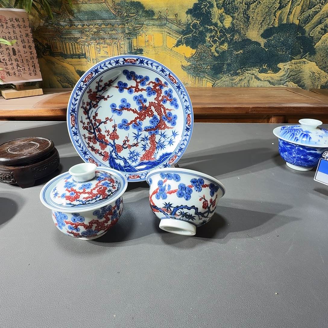 烧***酒泥塑套装手工手绘