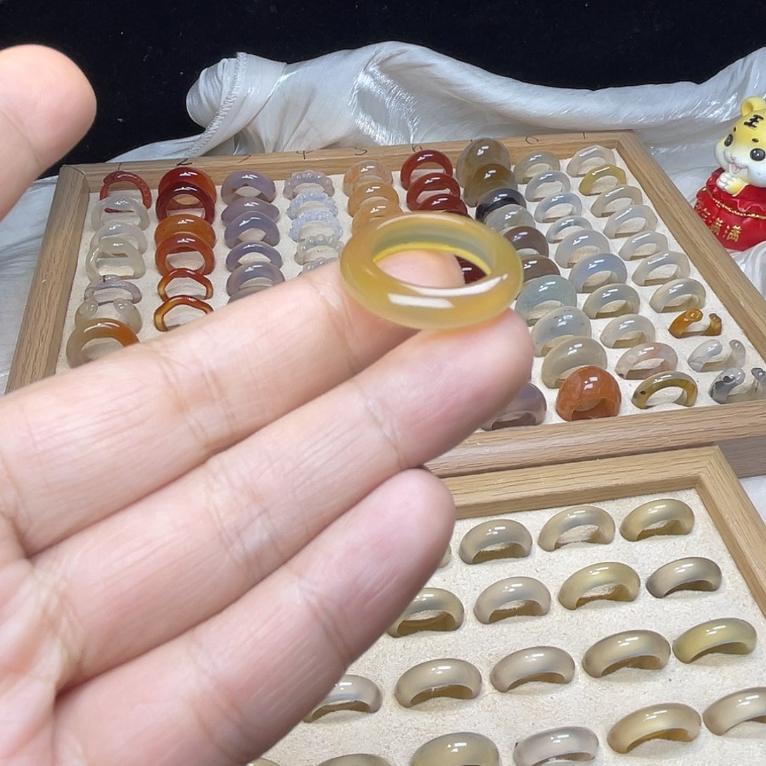 玛瑙/玉髓合金戒指A06港14不退换