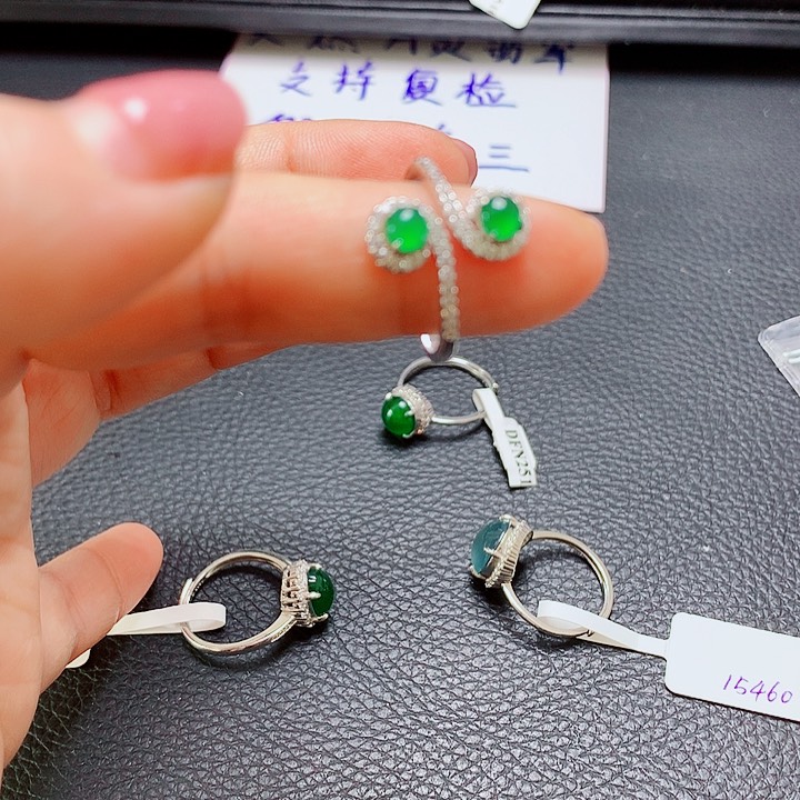 银S925镶嵌戒指翡翠