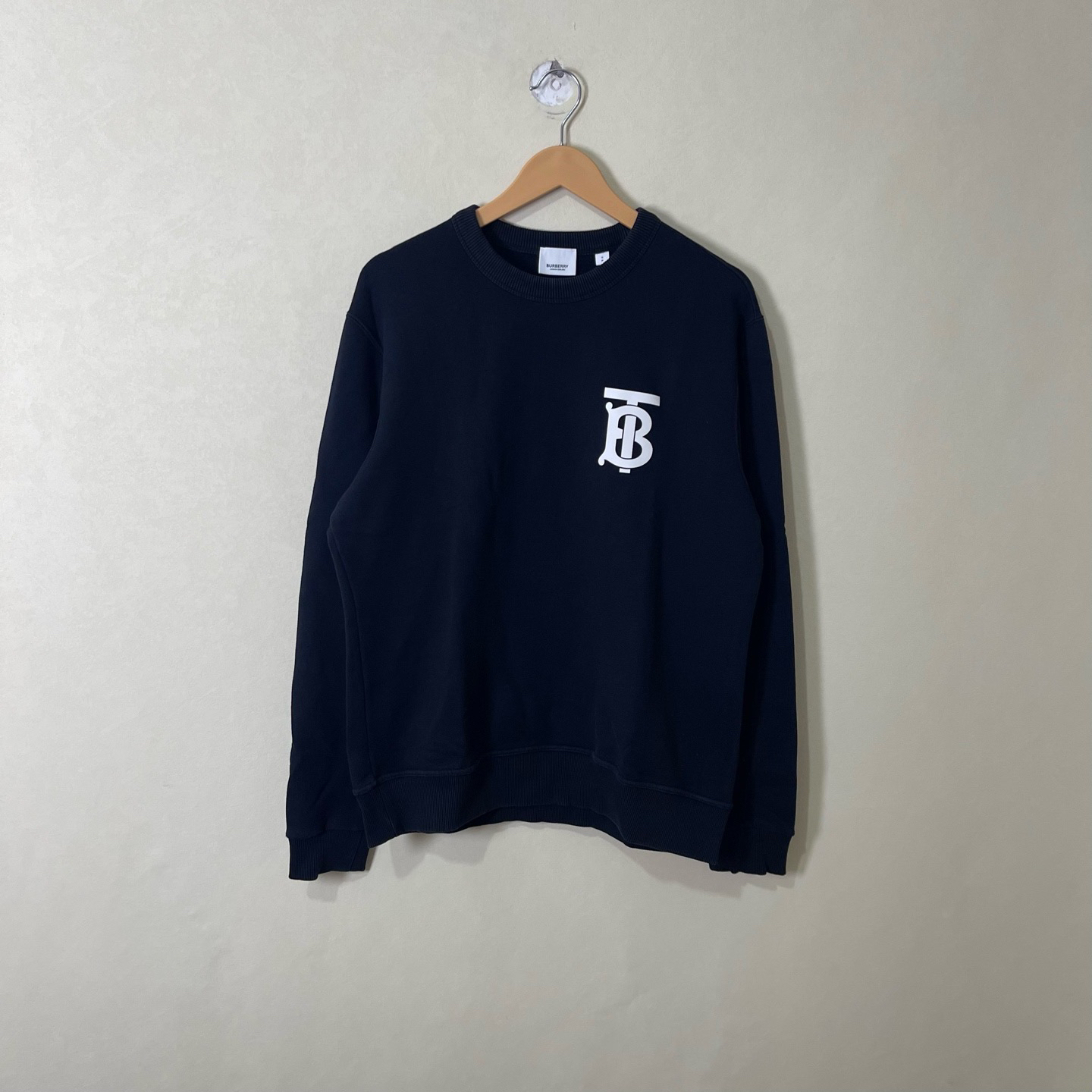 99新 BURBERRY/博柏利 BURBERRY  黑色TB印花logo卫衣  S码