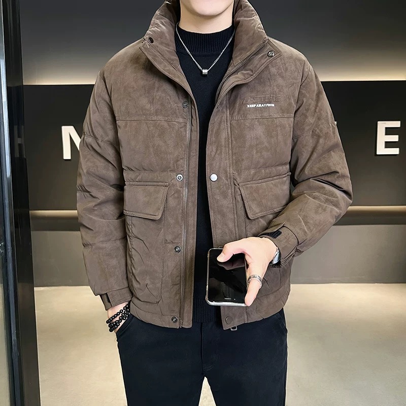 WAG“磨砂扎染”90白鸭羽绒服冬新款高端轻奢工装立领潮流外套82135