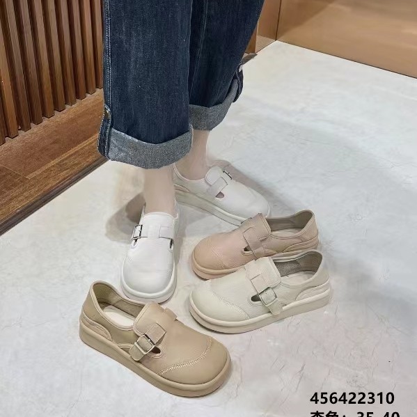 456422310女鞋2025春款舒适平底简约百搭真皮板鞋小白鞋