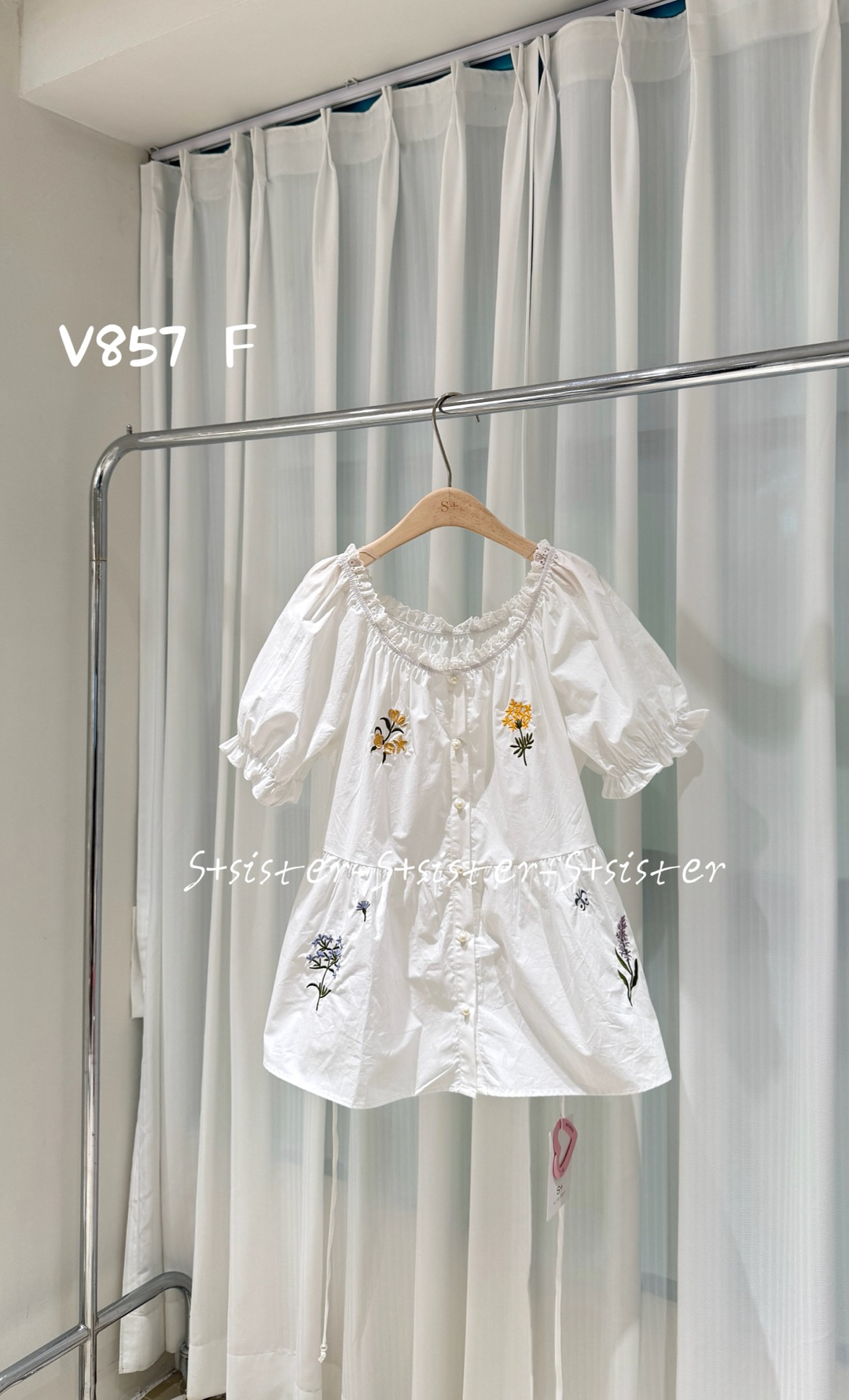 大码甜美刺绣小衫857