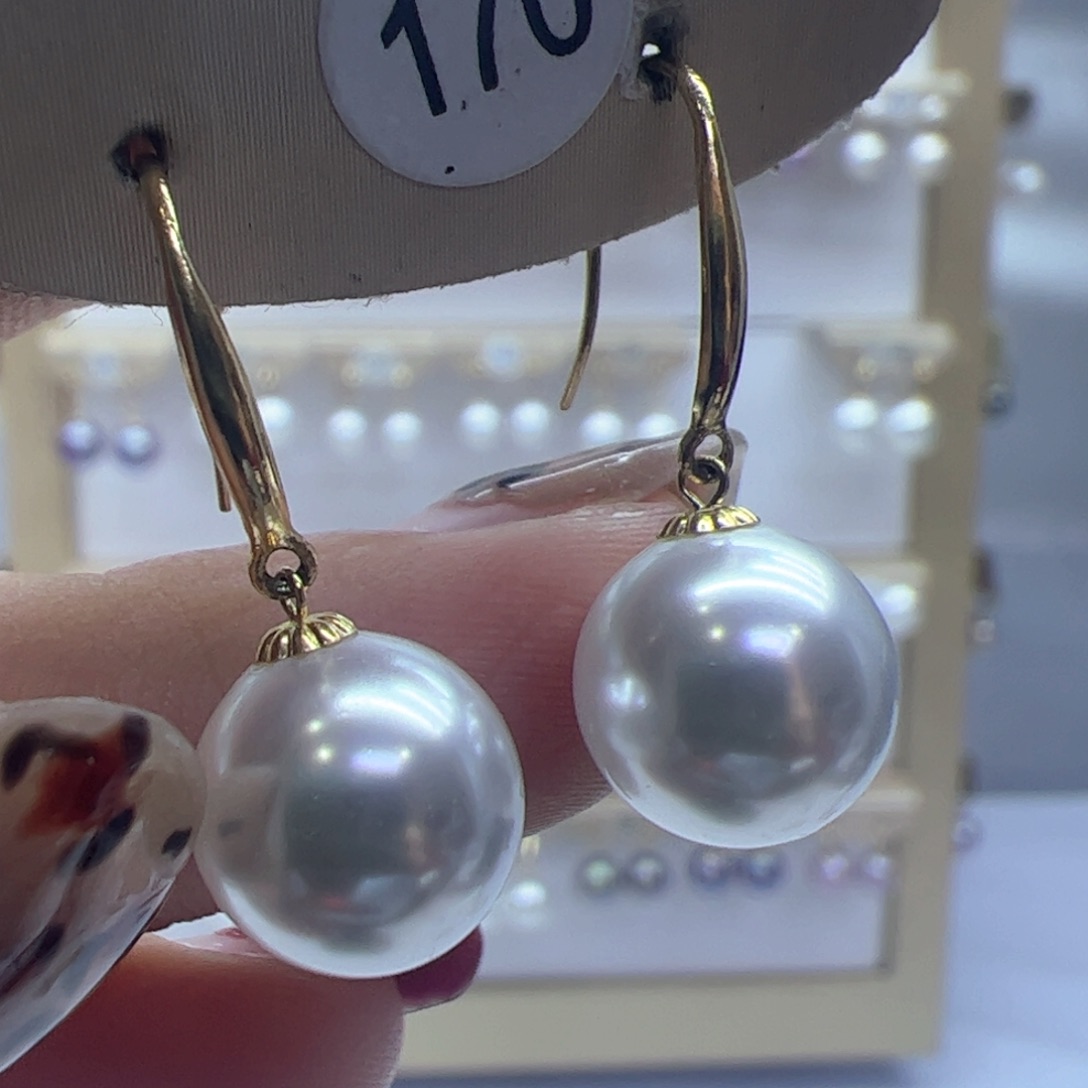 淡水珍珠耳饰18K金镶嵌