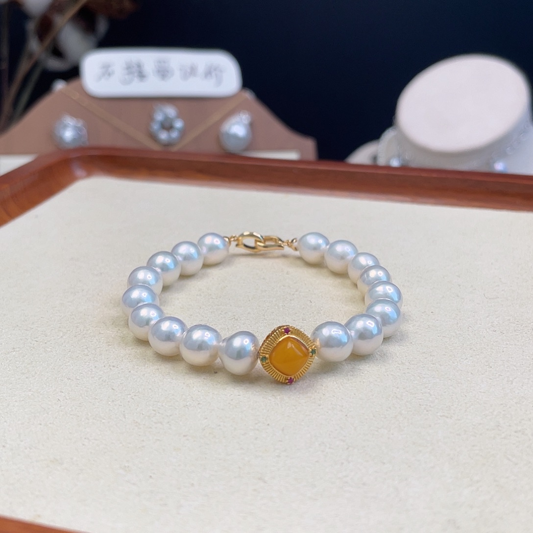 淡水珍珠手绳银S925镶嵌