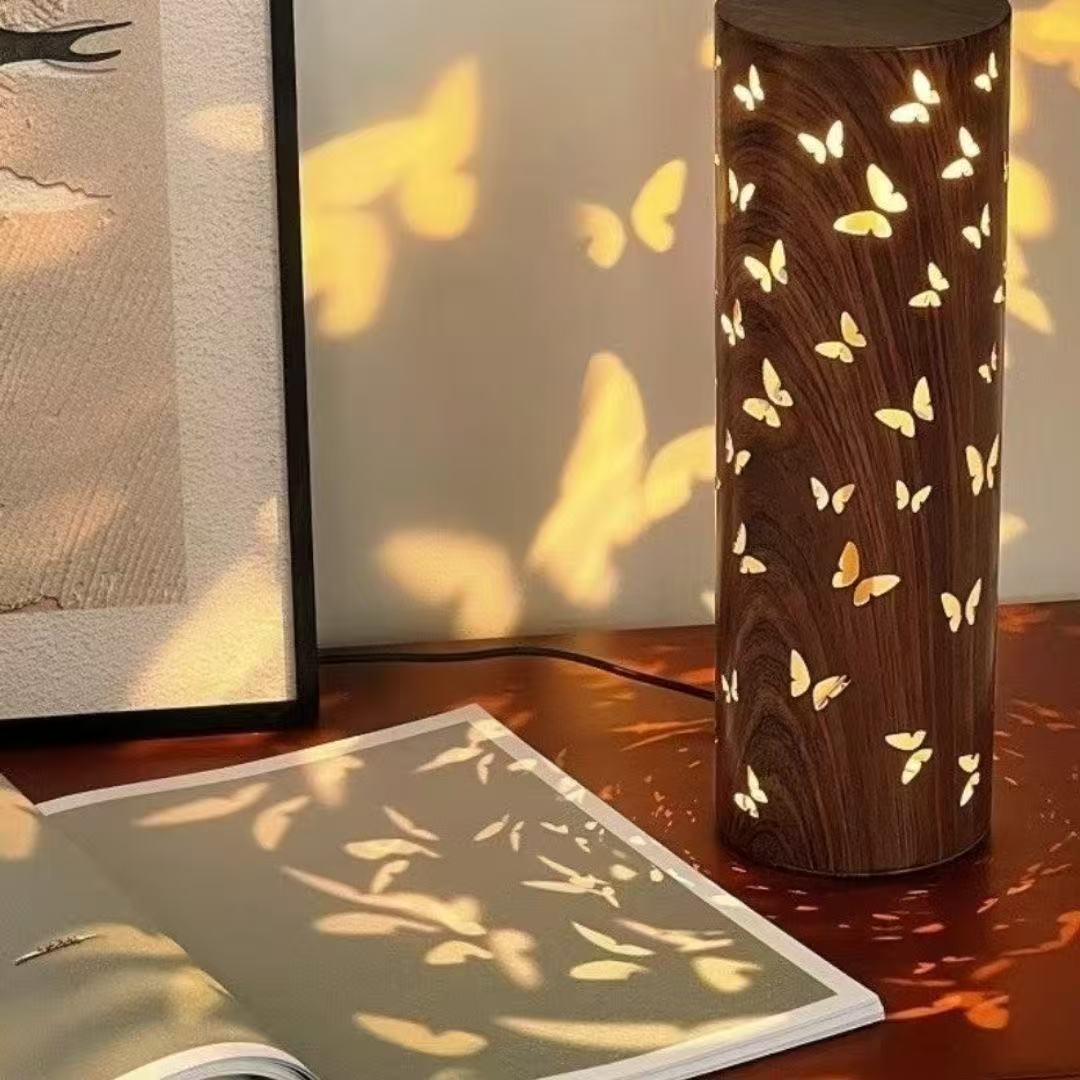 北欧客厅沙发投影氛围灯现代ins网红卧室轻奢蝴蝶立式创意台灯