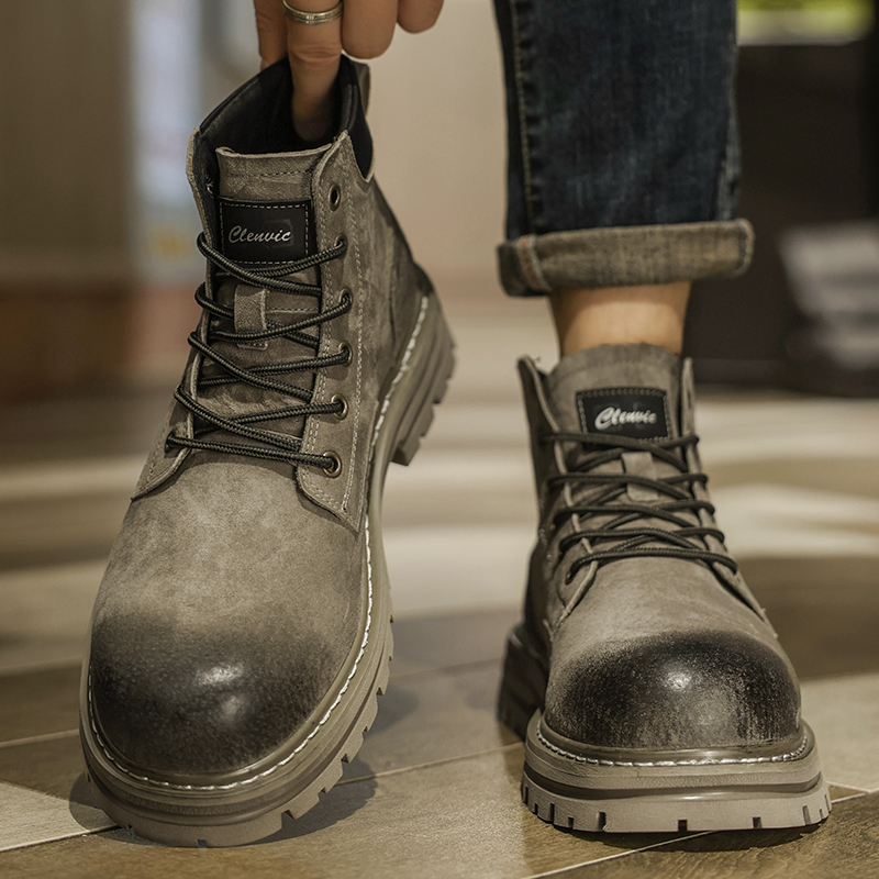 加绒/不加绒新款厚底休闲风防滑工装风男鞋马丁靴时尚保暖28032
