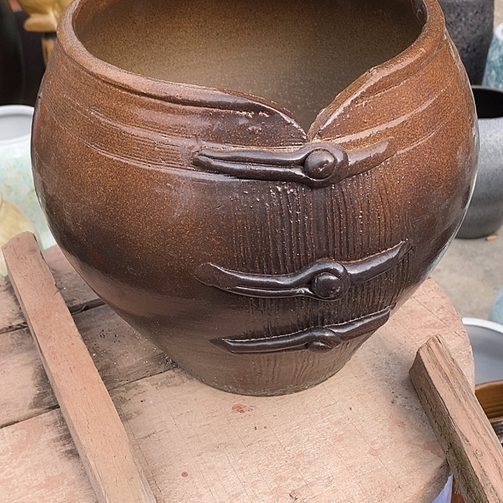 花盆紫砂口23高度26手工瑕疵处理