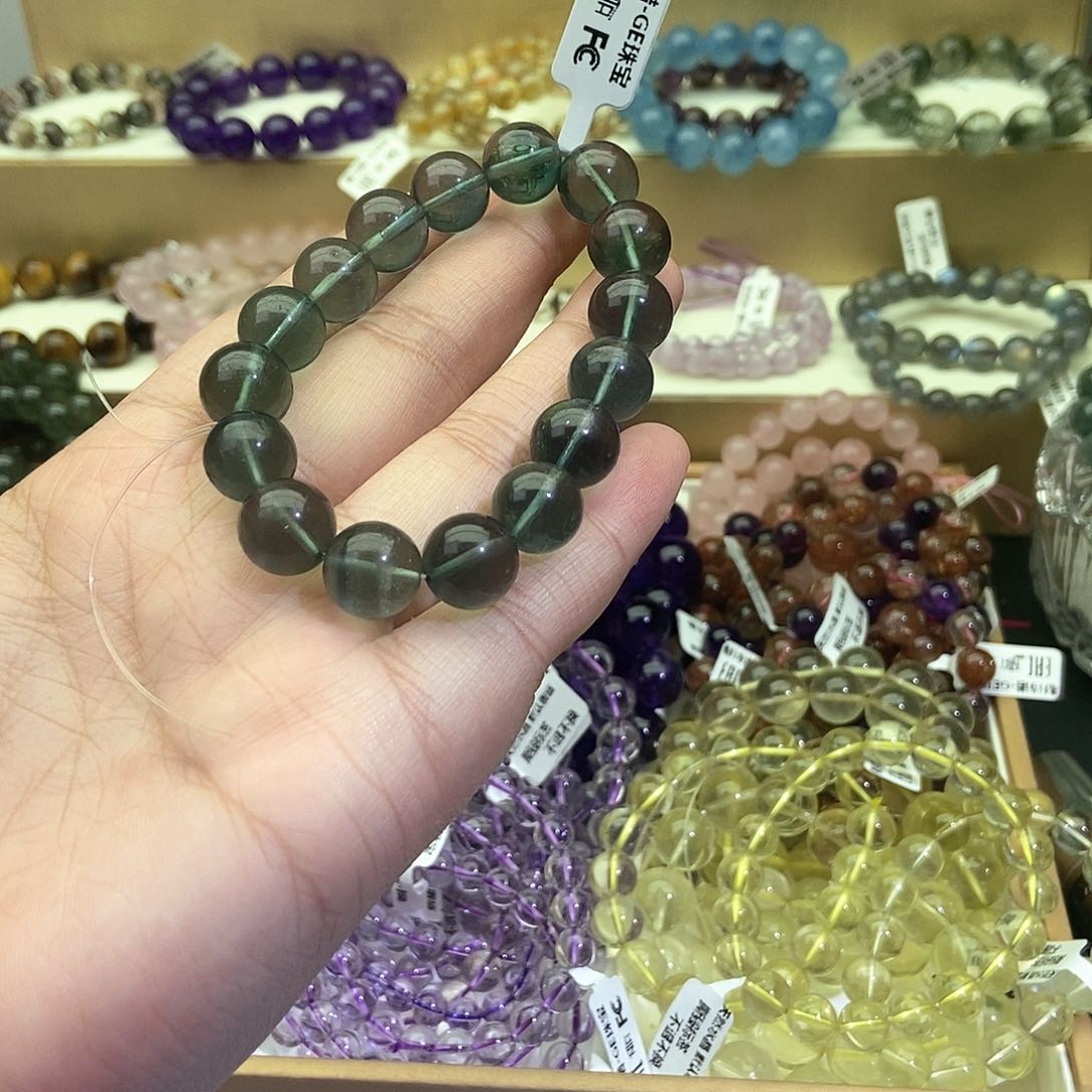 水晶手链未镶嵌绿萤石12.5