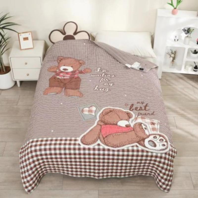 【贝贝熊泡芙被】 200cm x 230cm 多功能轻奢超柔轻奢纱布泡芙被