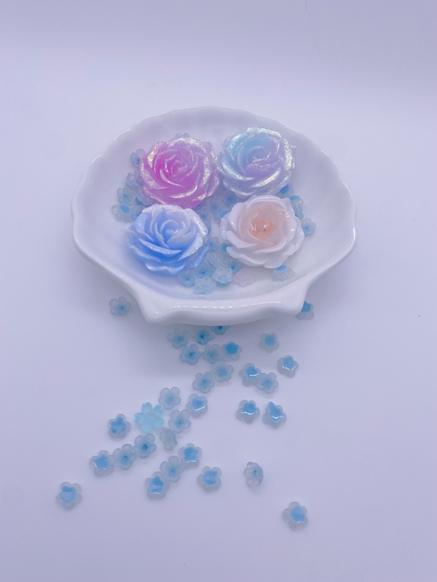 爆闪小月季【卡3.2cm】萤火虫摆件diy树脂配件