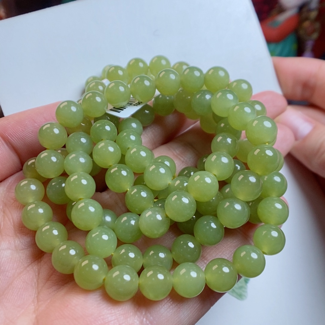 和田玉手链未镶嵌鸡油黄