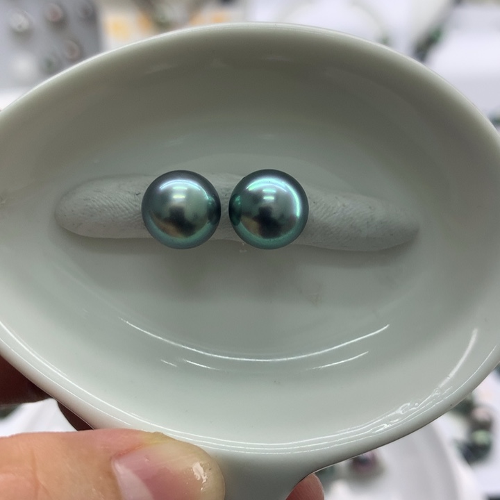 海水珍珠裸珠9+孔雀蓝炫 安安
