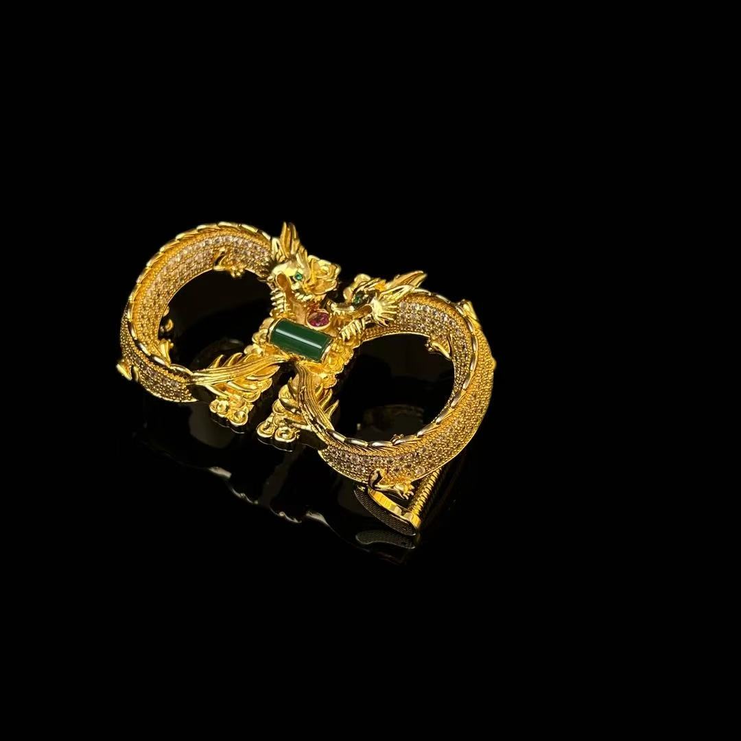 3.8宽打眼皮带扣头精美满钻重工轻奢高档时尚百搭气质皮带头扣头