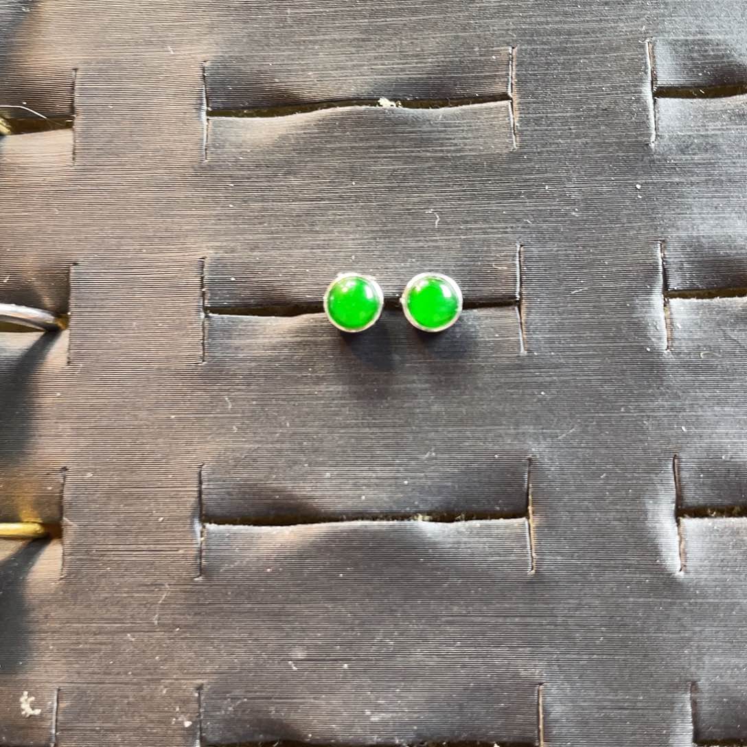 翡翠耳饰18K金镶嵌天然翡翠Ａ货