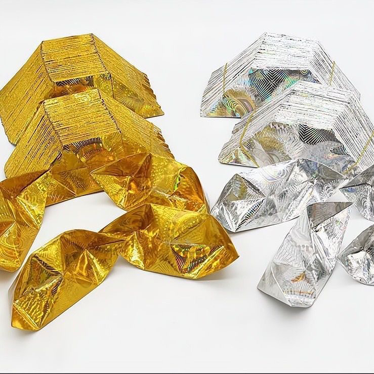 精品加厚半成品手工折纸（镭射花纹）多种型号 包邮送袋子