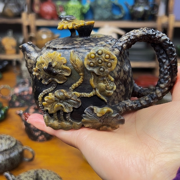 茶空间天然石料晶体壶觉*