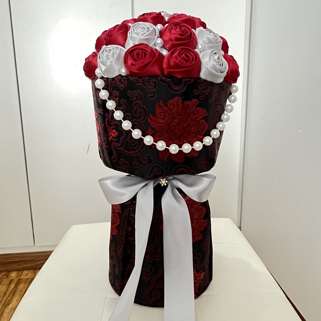 藏式手工丝带精心制作玫瑰花花束