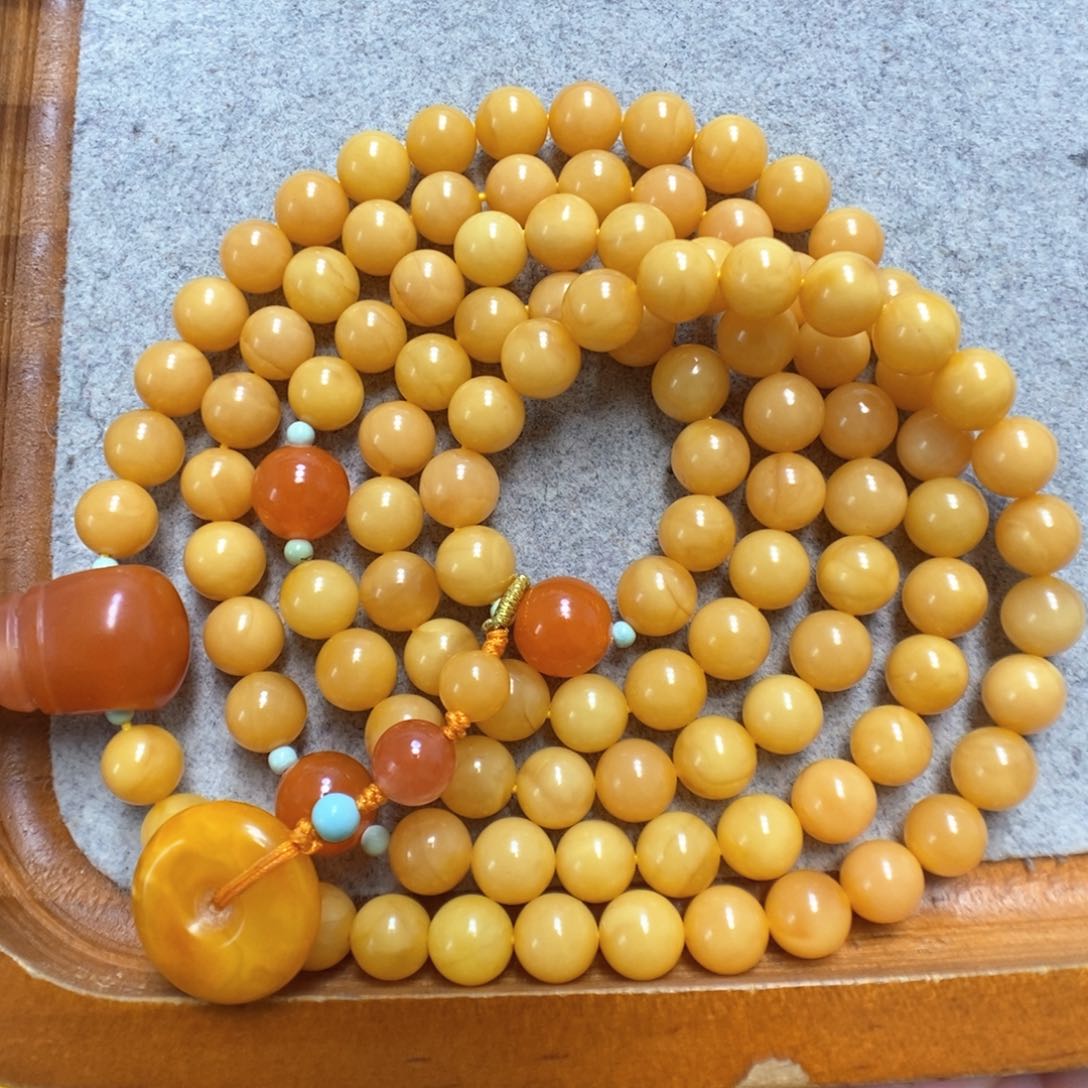 蜜蜡项链未镶嵌蜜蜡108