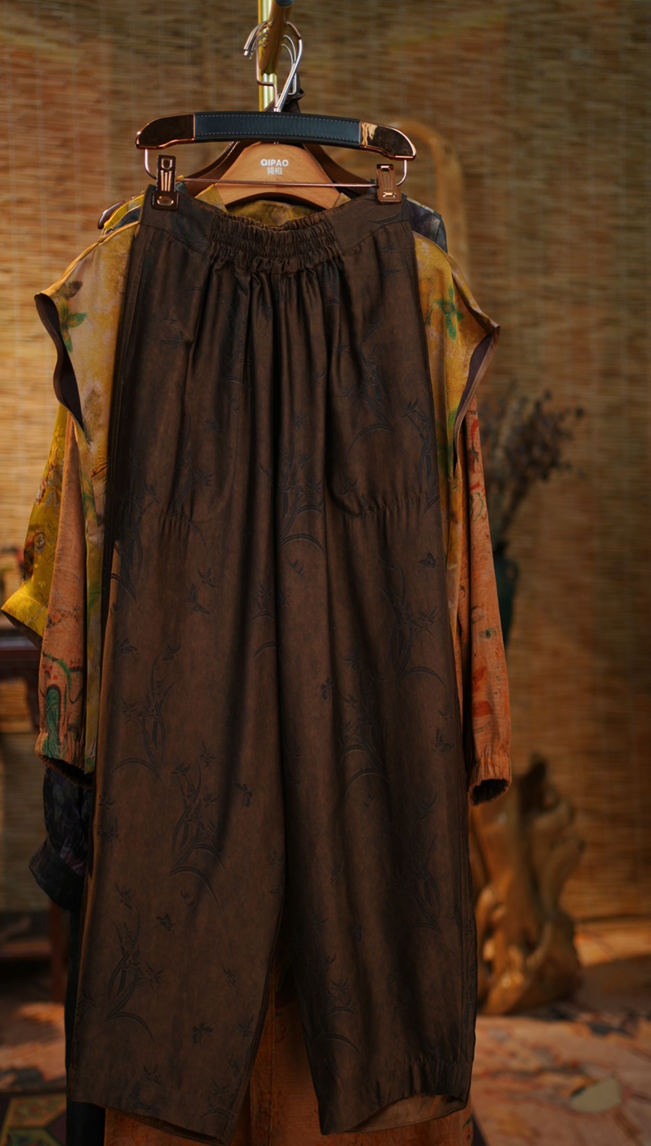 【兰华裤】刺绣松紧腰女装国风专柜高货兰华裤