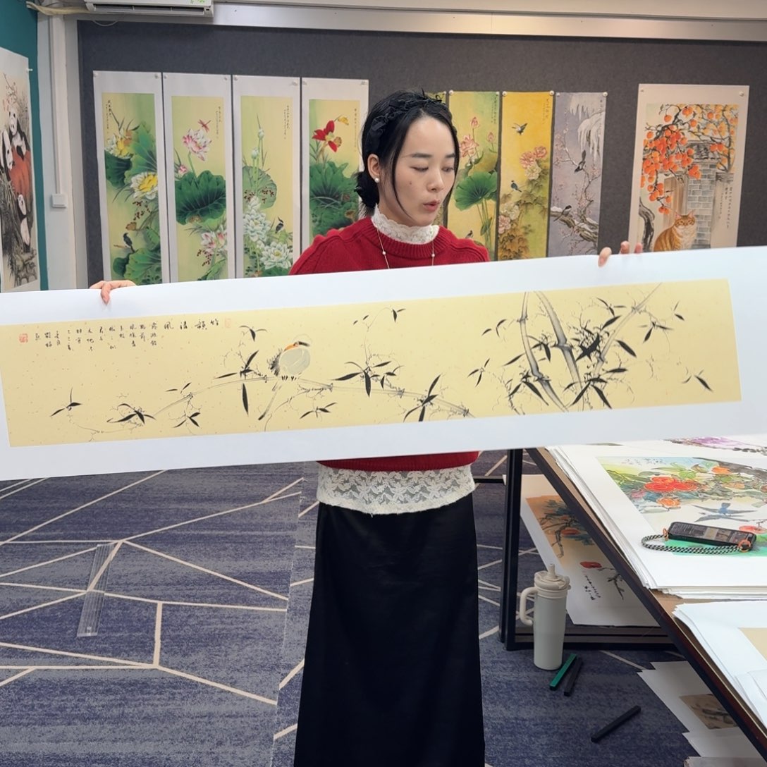 国画纯手绘山水花鸟作品