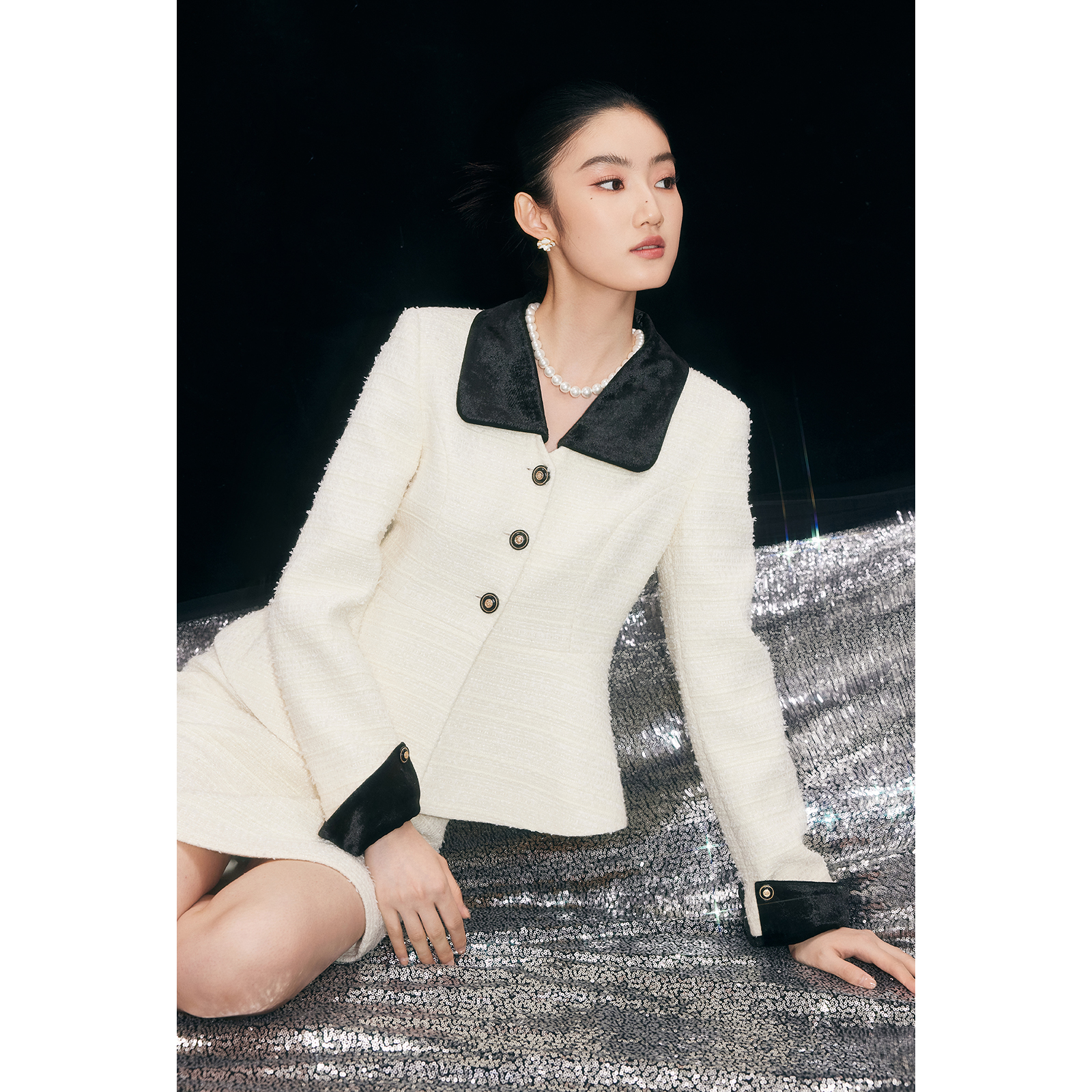 【诗语专属】MandyZhang绵外套女可拆卸领袖上衣MWT0417