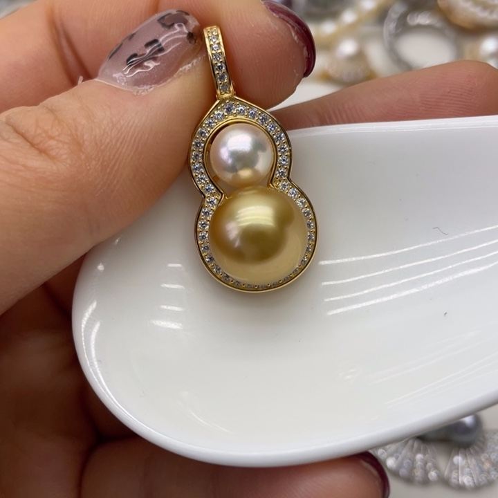 海水珍珠吊坠(不含链)银S925镶嵌