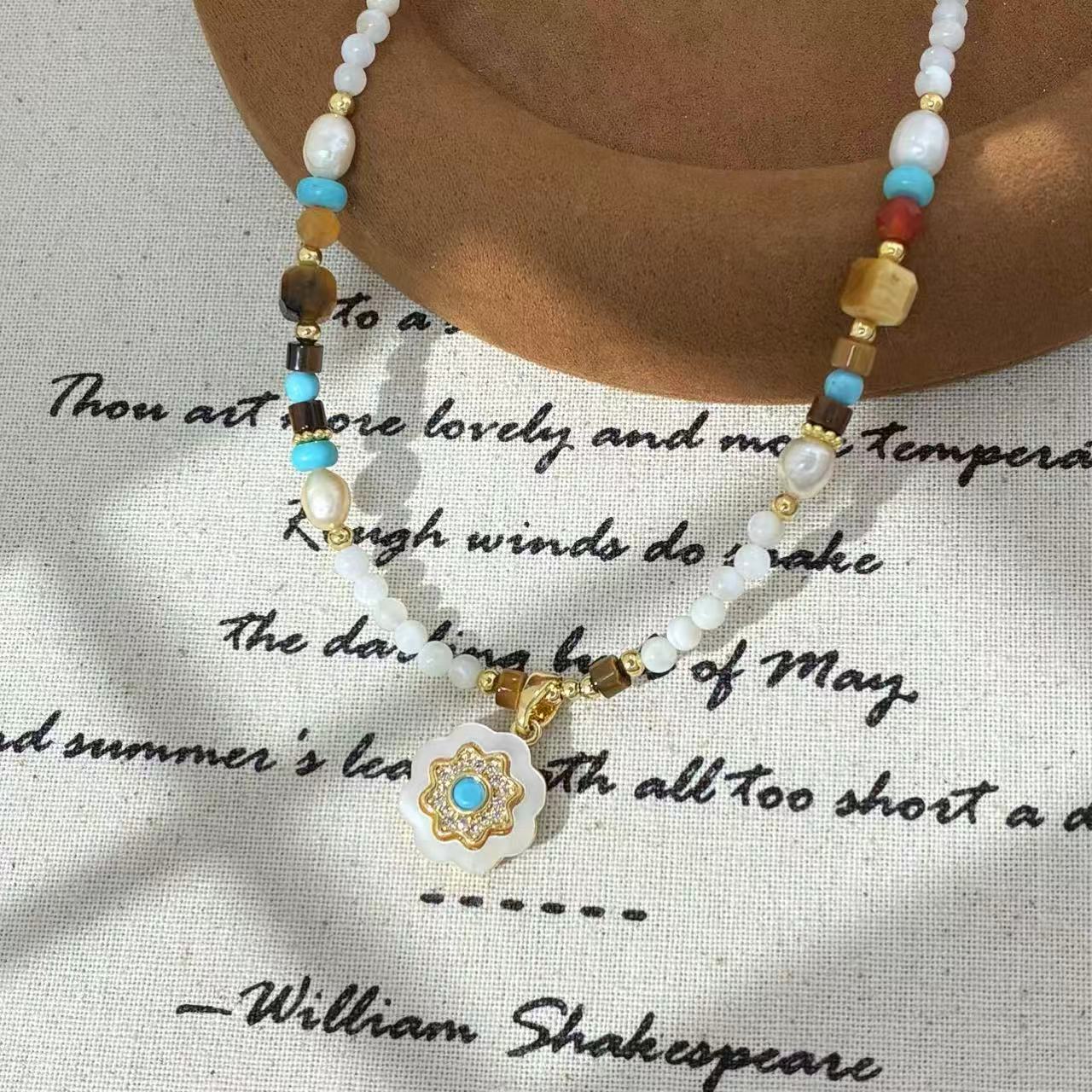 钛钢仿水晶项链 远远（YY167）每一条花纹颜色都不一样哦