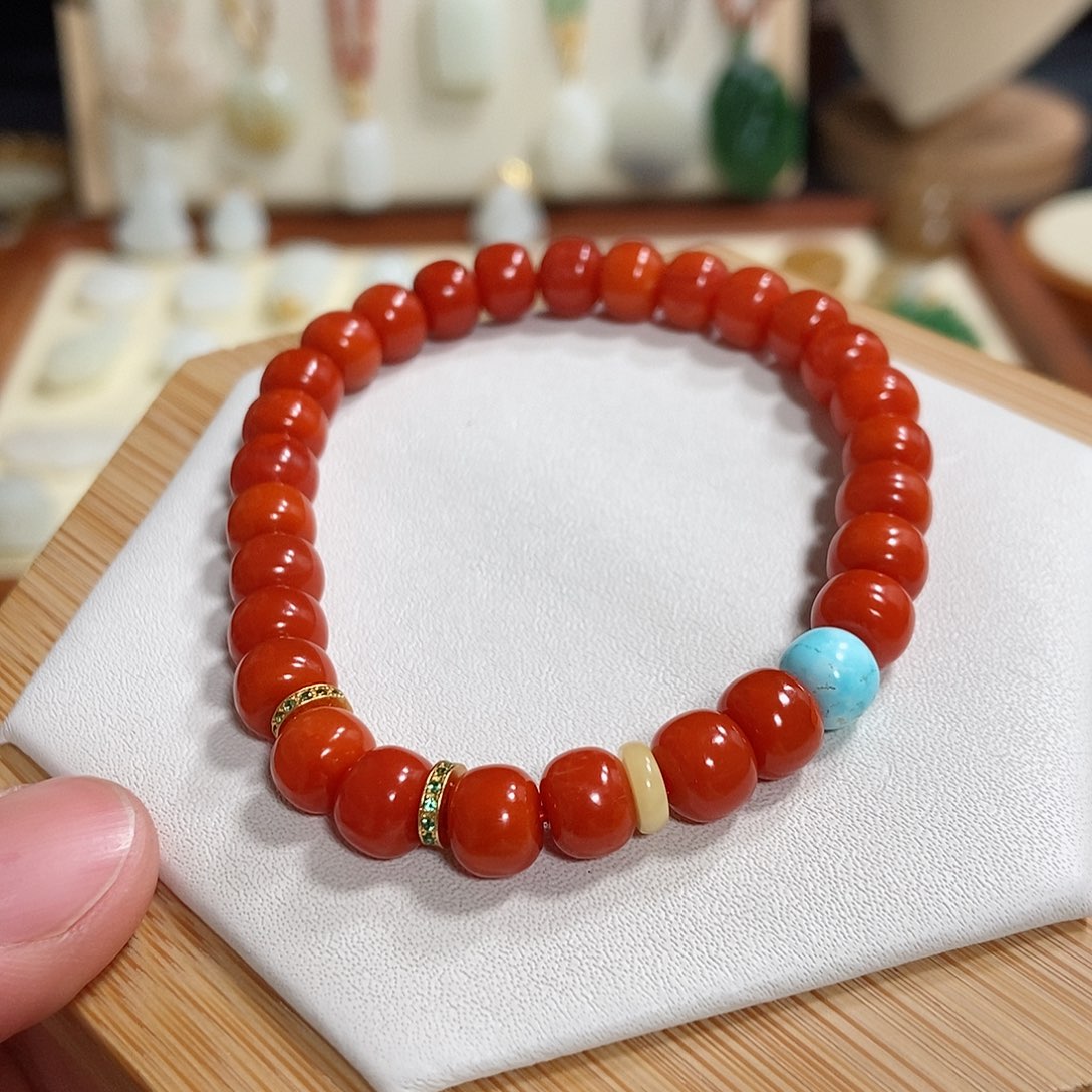 南红玛瑙手链未镶嵌