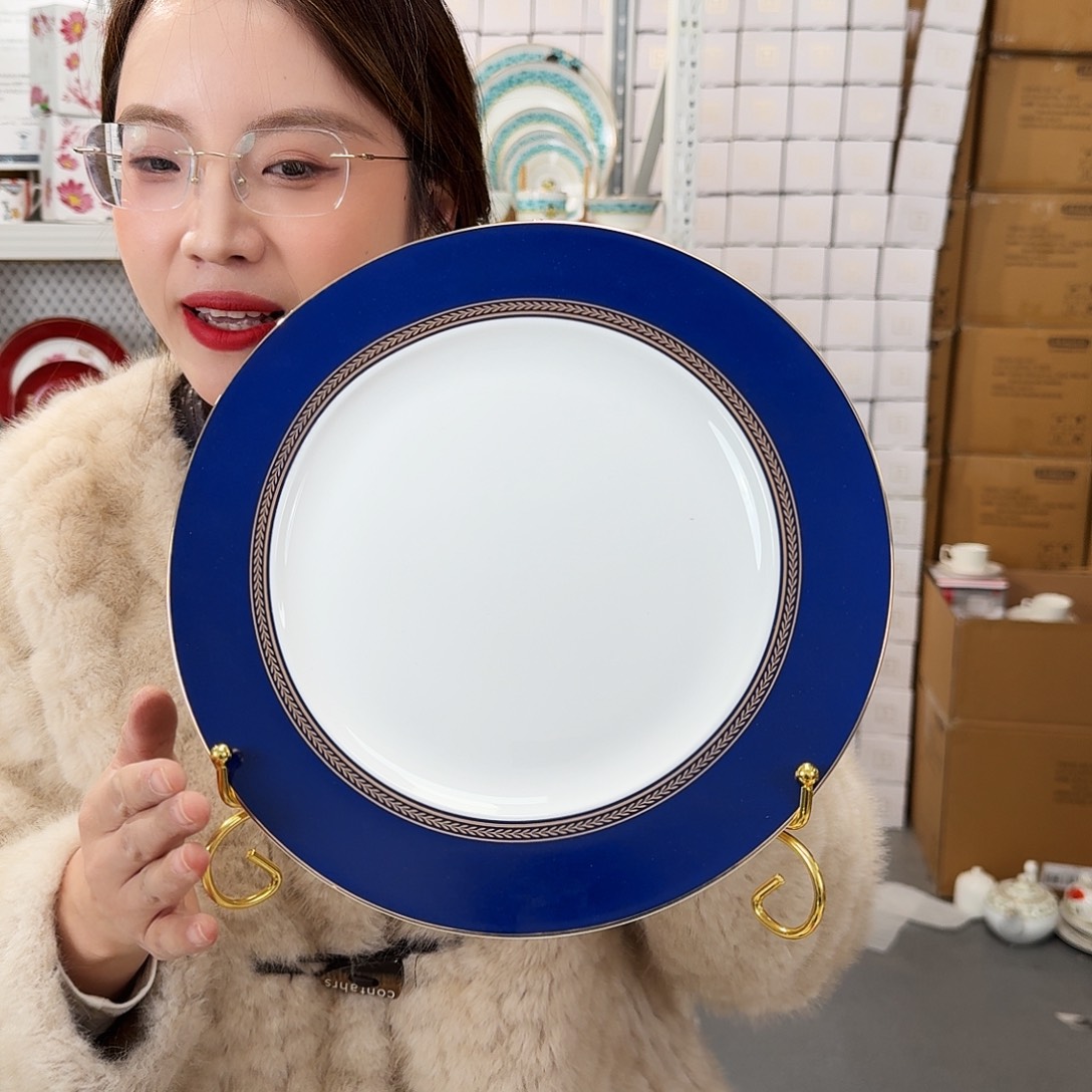 骨瓷高骨10.5英寸平盘27cm一个外贸骨瓷