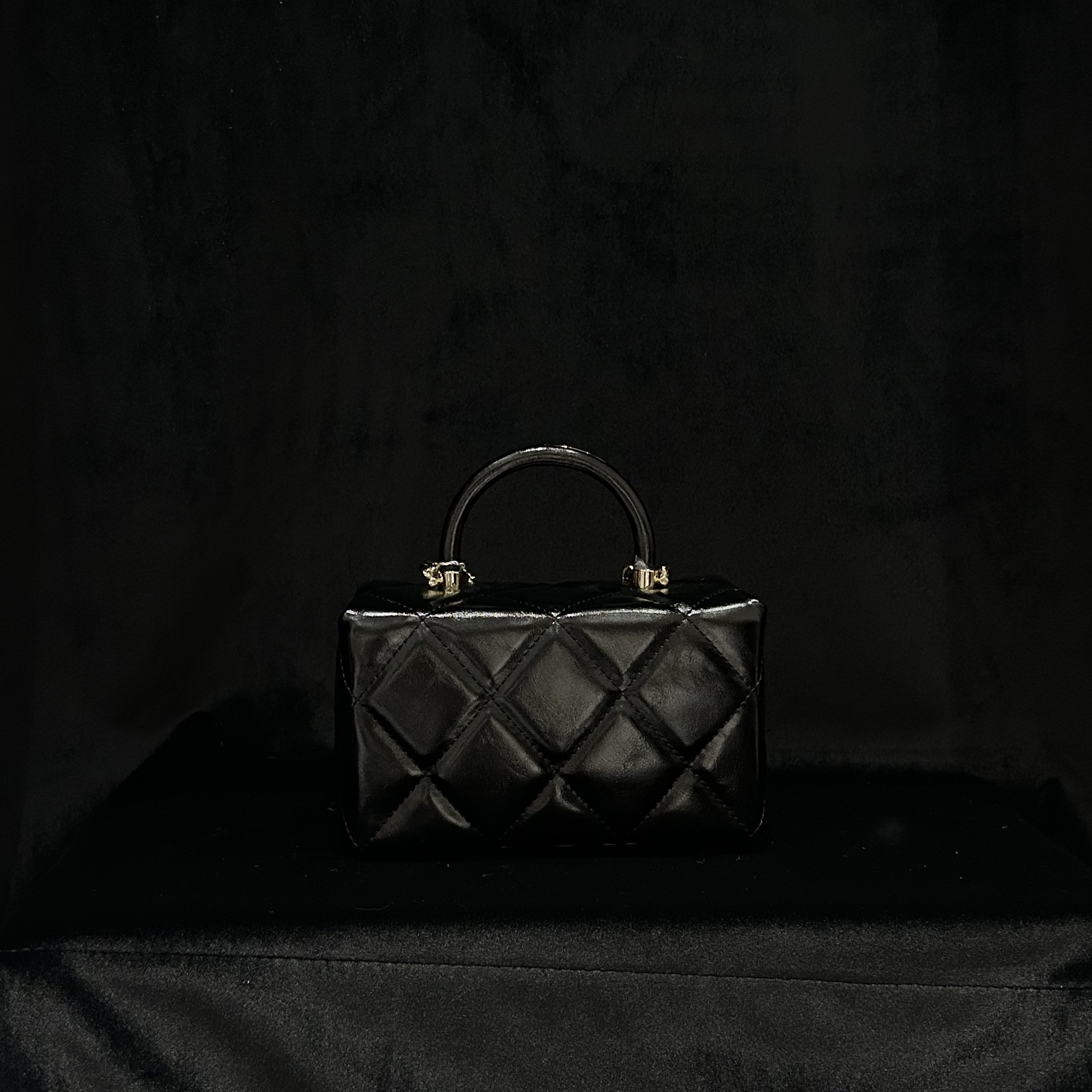 2025新款高端定制时尚女包 四方镜子盒 黑色