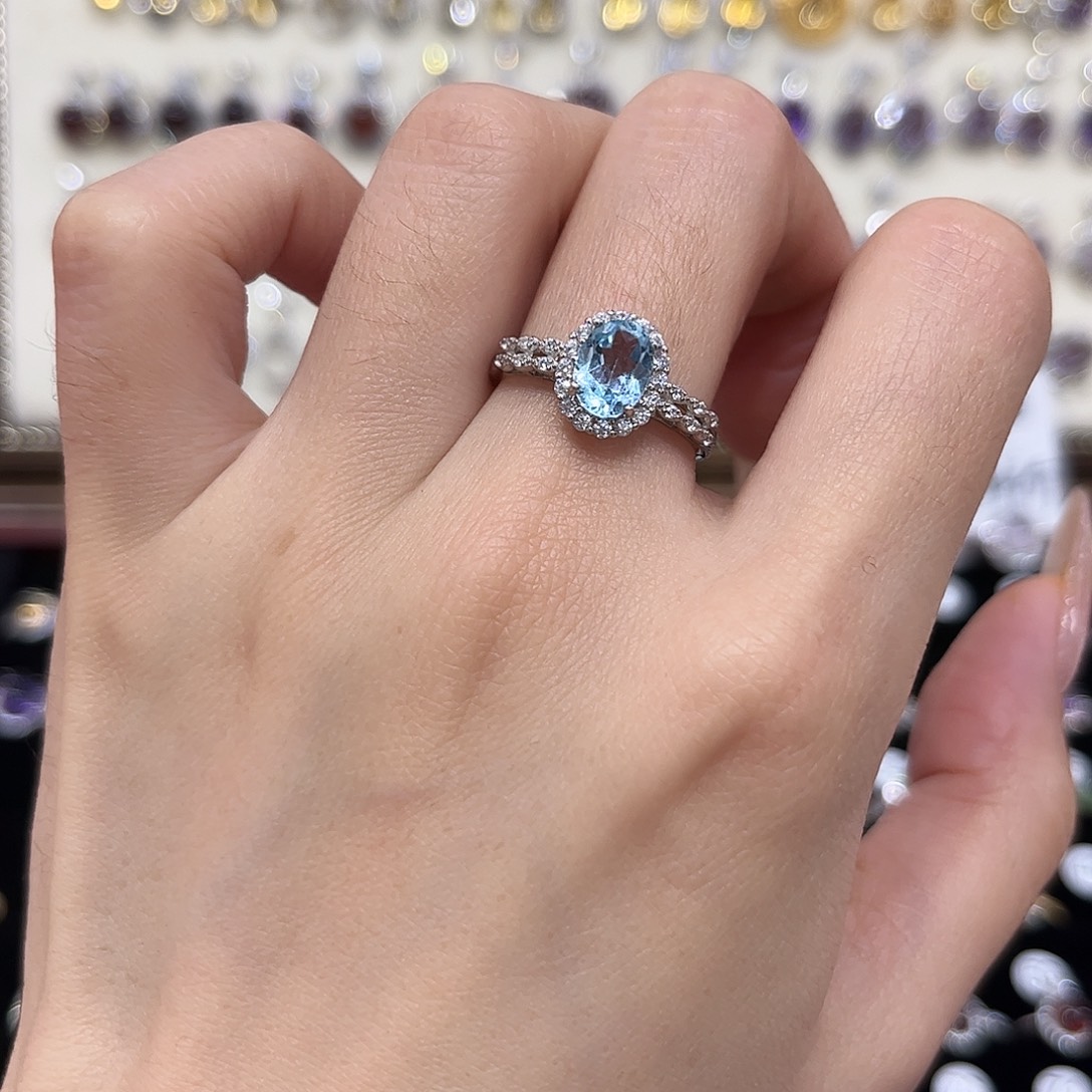 v***-银S925镶嵌托帕石戒指