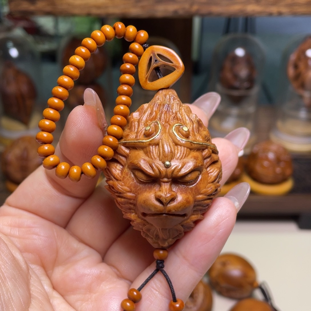 佛螺菩提吊坠镶嵌大圣富贵脸链子一套