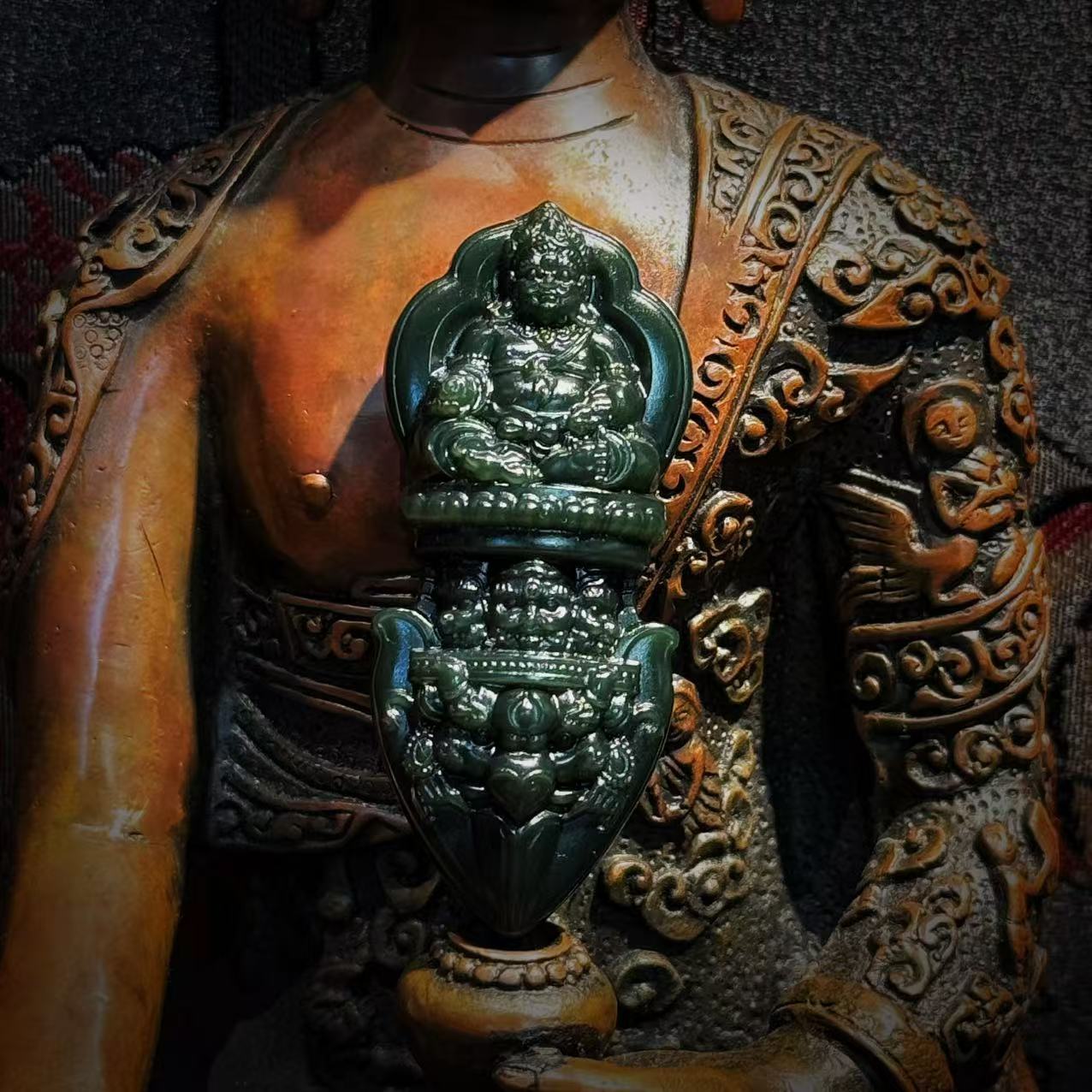 小天出品.招牌塔青特细诺拉普巴撅和田玉吊坠（多样性发一件）