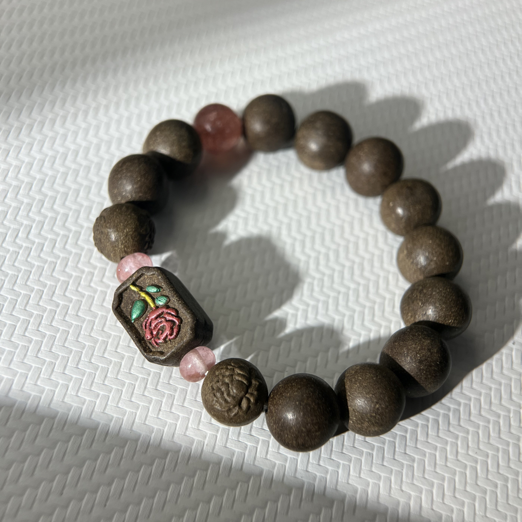 【干爽通透】茯陈小醒香方 合香珠手串古法手作清新草本调 玫瑰雕花