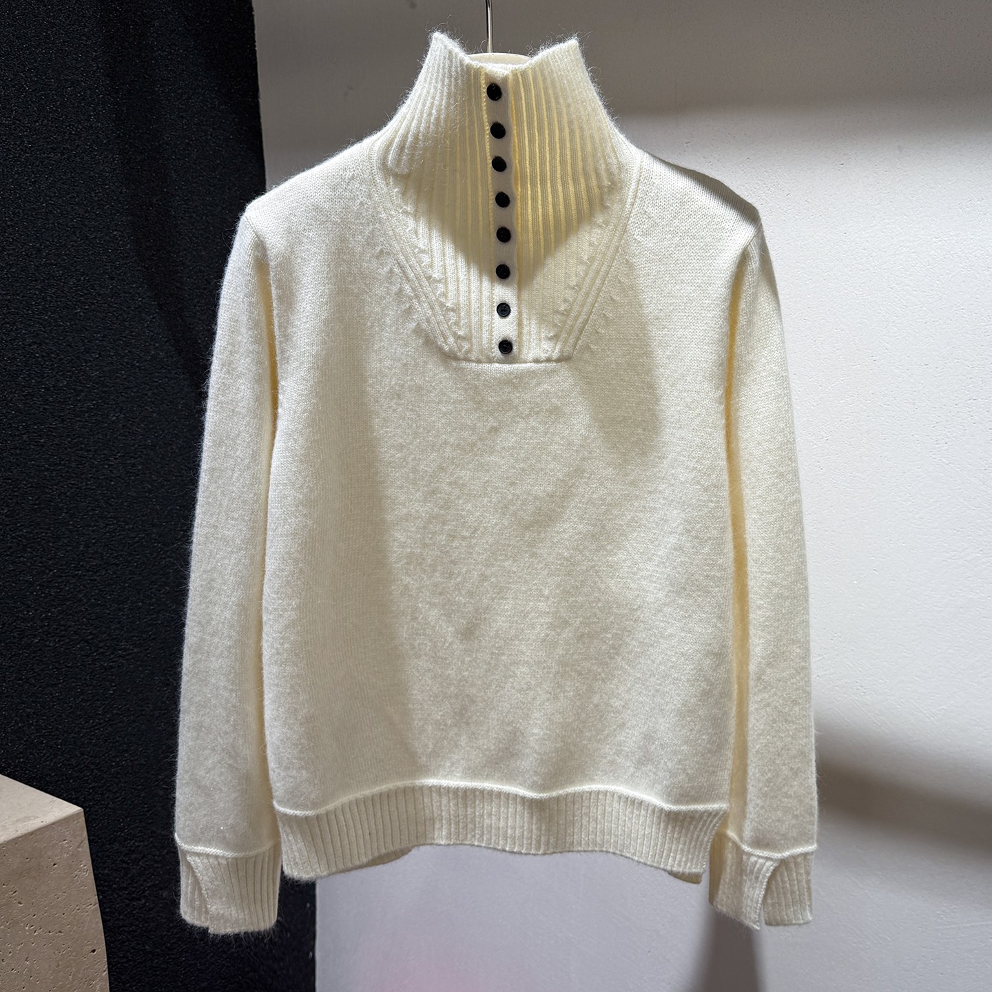 微胖MM高领半开纽扣加厚保暖打底衫毛衣女25秋冬新款