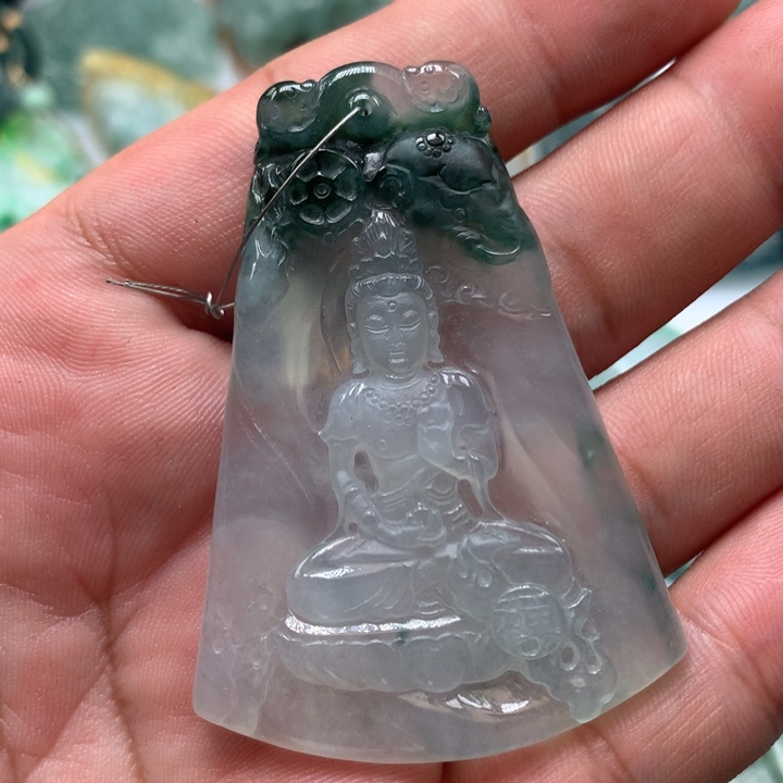 翡翠颈饰未镶嵌保真天然a货翡翠