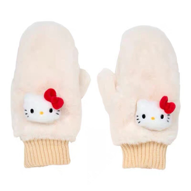 【大阪限定】Hello Kitty 白色毛绒Kitty手套 kitty配件手套